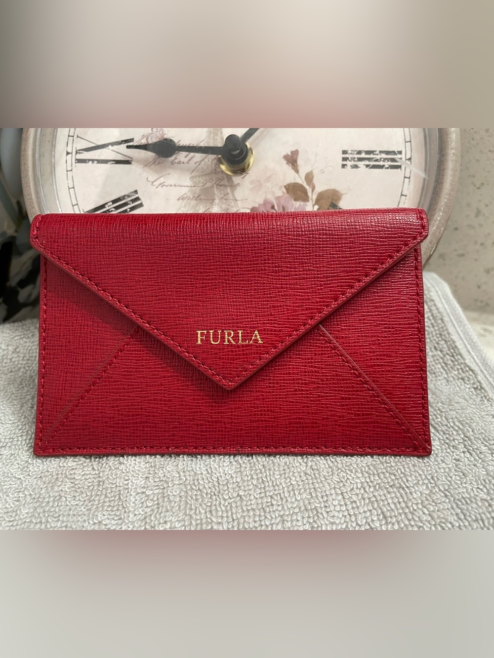 Furla Red Envelope Card Holder Case